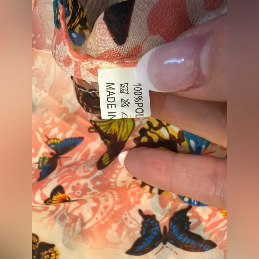 Butterfly Sheer Scarf, Gauzy Fabric 70”x10.5” by Ganz